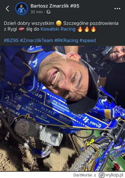 DartNorbe - Obrzydliwy jest ten typ. Co zawody przez brak prędkości kogoś łamie, wygr...