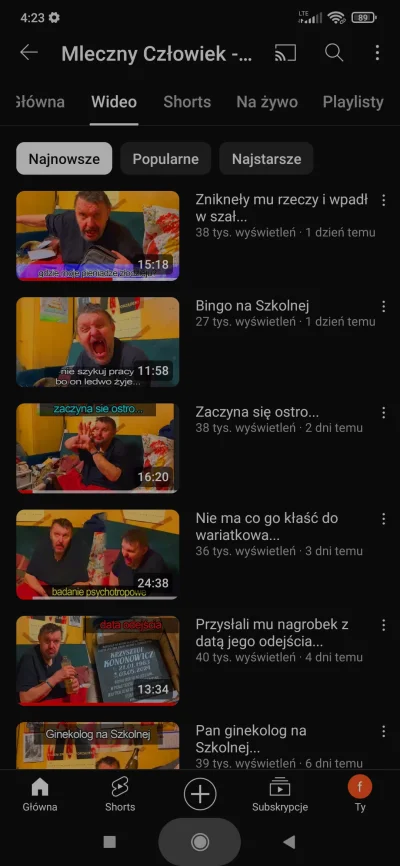 randybobandy2 - Kanał ma się źle, jakieś stare filmy z majorem generują koło miliona ...