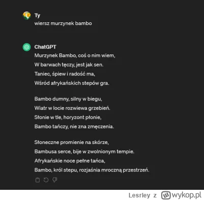 Lesrley - Co to za oszustwo? xD

#ai #chatgpt #wiersz #oszukujo