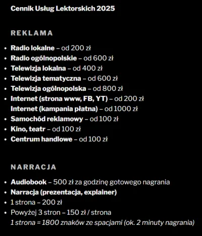 Jonasz-Kiszke-Mikke - @NathirMajster: cennik profesjonalnego lektora z własnym studie...