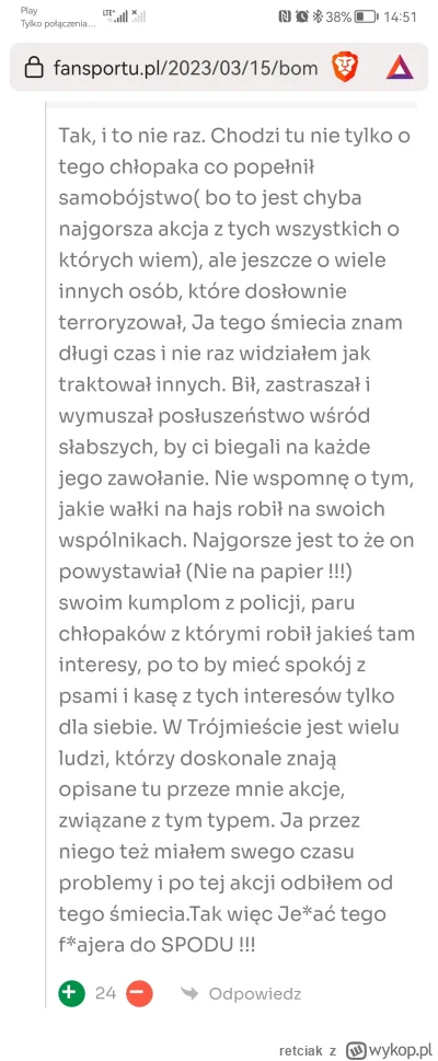 retciak - Ciekawe czy to prawda czy farmazon, z ciekawości znalazłem w komentarzach p...