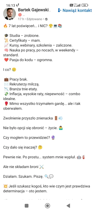 Volantie - Kolejny z armii java developerow.
Ale dziwne, przeciez:
Ma prawie 7 lat do...