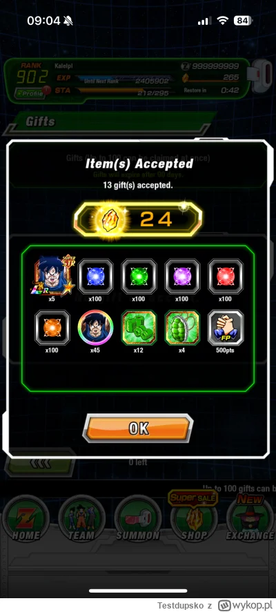 Testdupsko - Konsekwetnie grane odkąd appka wyszła. No dobra, czasami wleciała paro m...