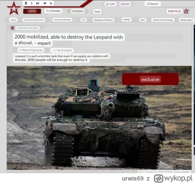 urwis69 - Ilu ruskich potrzeba do zniszczenia Leoparda łopatą?

#ukraina #wojna #rosj...
