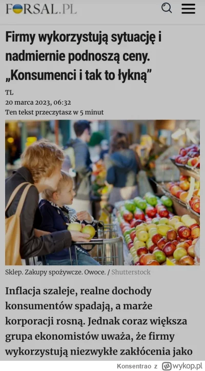 Konsentrao - "Greedflation" polecam zapoznać się z terminem bo w Polsce jest to nagmi...