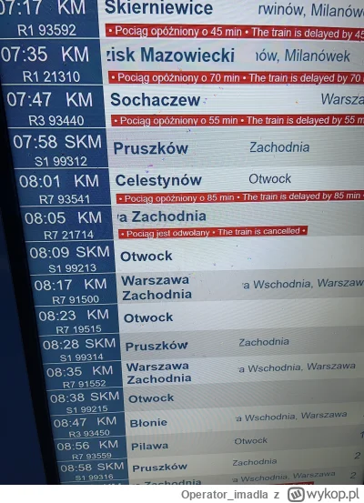 Operator_imadla - Kocham pociągi #warszawa 80 minut opóźnienia a czemu? Bo maszynista...