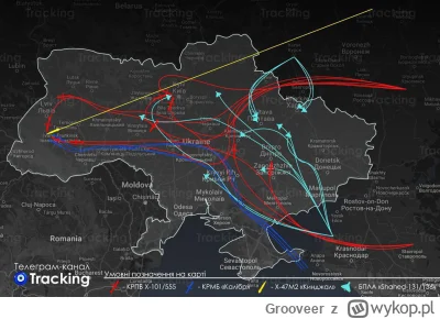 Grooveer - Kierunki rosyjskiego ataku lotniczego w nocy
#wojna #ukraina #rosja