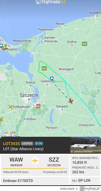 midcoastt - blisko było 
#szczecin #flightradar24
