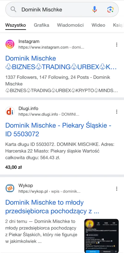 Malpigaj - Ciekawe są pierwsze wyniki wyszukiwarki Google, kiedy wpiszemy tam hasło: ...