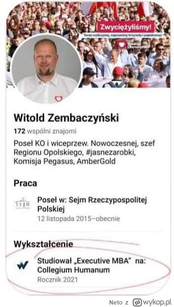 Neto - Witold Zembaczyński ma z PiSem wiele wspólnego. 
#sejm