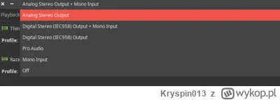Kryspin013 - @Kollo: zainstaluj sobie pavucontrol, przejdź na zakładkę Configuration,...