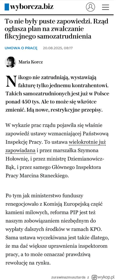 zurawinazmusztarda - jak rząd serio się weźmie za fikcyjne b2b to koniec xD kto będzi...