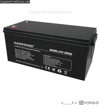 n____S - ❗ HANIWINNER 12.8V 200Ah LiFePO4 Battery Pack 2560Wh [EU]
〽️ Cena: 704.60 US...