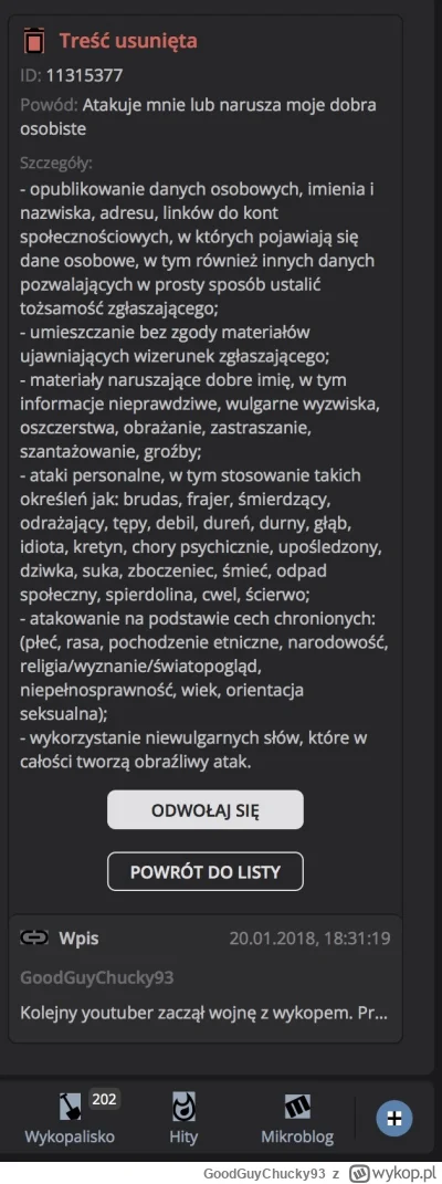 GoodGuyChucky93 - Ciekawe, kto sobie przypomniał lub odkrył mój rzekomy atak na swoją...