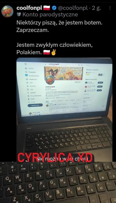 KIaudik - Ja polski poljak z polski prawdziwy polski 
z laptopem z cyrylica xDD

#ukr...