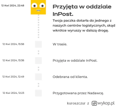 kuroszczur - #inpost

Jaka jest szansa, że dostarczą dzisiaj do paczkomatu?