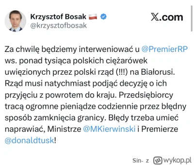 Sin- - O polskich przedsiębiorców na granicy z Niemcami jakoś Bosak się nie martwił. ...
