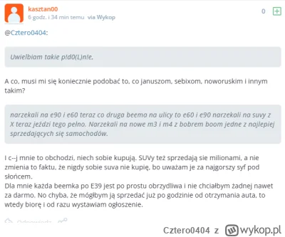 Cztero0404 - Uwielbiam koszernych ''miłośników bmw'' dla których ostatnia prawdziwa g...