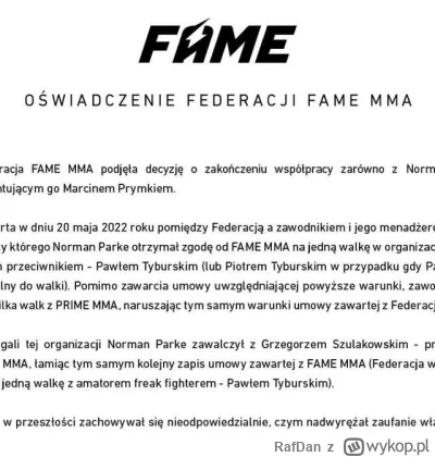 RafDan - Wszystko wygląda na to że Parke zawalczy w Grudniu na FAME. 

#famemma