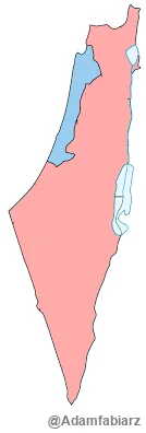 Adamfabiarz - Moja propozycja pokojowa dla Palestyny i Izraela. Na niebiesko Izrael, ...