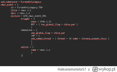 Hakunamatata57 - Piszę mod do HOI4 i nie rozumiem jednej rzeczy. Chcę aby w określony...