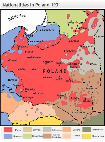 Tegucikalpa - Mapa etniczna Polski 1931 r. #ciekawostkihistoryczne