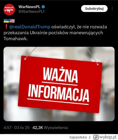 tujepolska - Takiego dzisiaj nam Trumpa wylosowało w poniedziałek ( ͡° ʖ̯ ͡°)
#wojna ...