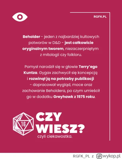 RGFK_PL - Od tamtej pory Beholder stał się jednym z najbardziej kultowych potworów D&...
