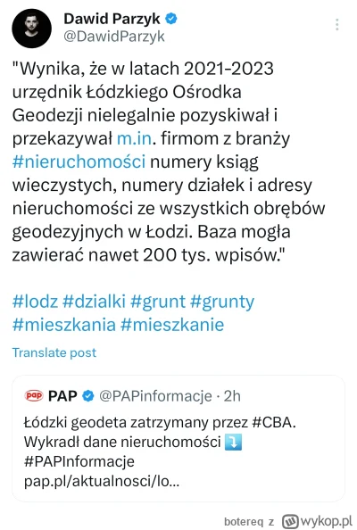 botereq - I znowu Łódź ( ͡° ʖ̯ ͡°)

https://twitter.com/DawidParzyk/status/1790709172...