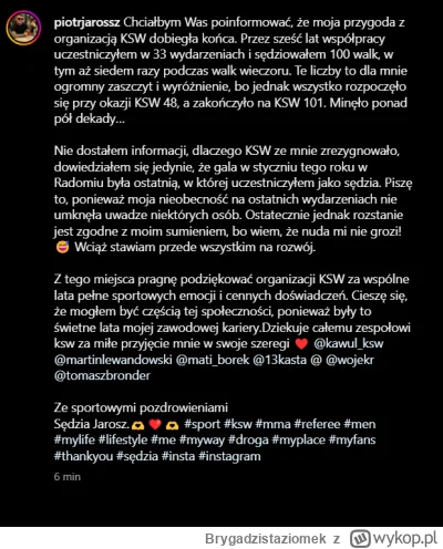 Brygadzistaziomek - Koniec współpracy Piotra Jarosza z KSW. #famemma #ksw #mma