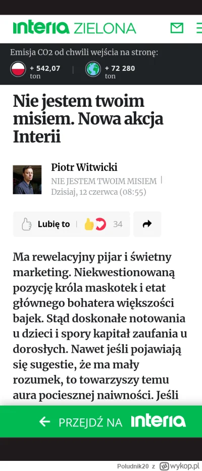 Poludnik20 - W Polsce jest ponoć jedynie 110 niedźwiedzi brunatnych. Sto dziesięć.

„...