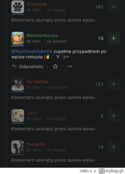 HWD-5 - @KochanekAdmina gdzie twoja wolność słowa lewaku