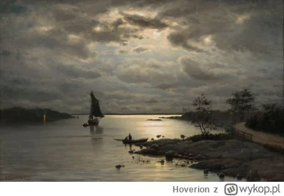 Hoverion - Oscar Kleineh 1846-1919 
Krajobraz w świetle ksieżyca, olej na płótnie, 43...
