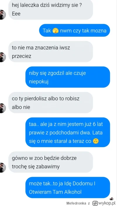 Mefedronka - Nie wiem co robić. Marcin będzie w domu gotował mi obiad, a ja pójdę z B...