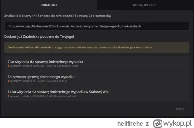 hellfirehe - Co ten #wykop?
Próbuję dodać znalezisko, artykuł z dzisiaj, a tu że nie ...