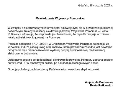 BlogoslawionyTwarozyc - Dementi Urzędu Wojewódzkiego na temat przeniesienia elektrown...