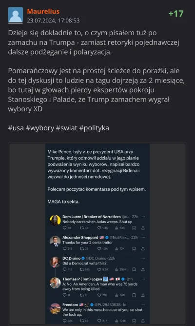 M.....s - @CrimsonCube już jego reakcja po zamachu zdradziła, w którą stronę się to p...