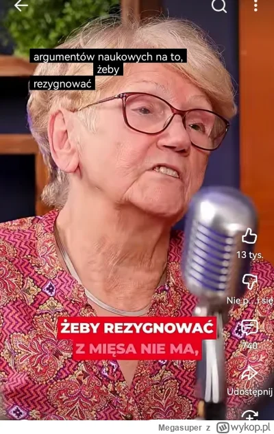 Megasuper - Czemu ta baba twierdzi że wegetarianie ryzykują zdrowiem bo mięsa nie jed...