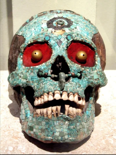 Loskamilos1 - Aztecka czaszka odnaleziona w okolicach meksykańskiego miasta Tonala, u...