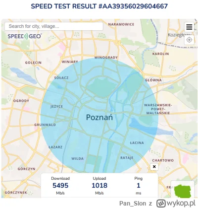 Pan_Slon - Zerknijcie na ten speedtest https://www.speedgeo.net

Pozwala wybrać serwe...