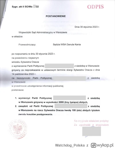 WatchdogPolska - Ponad pół roku temu tzw. ustawa antykorupcyjna narzuciła na partie p...
