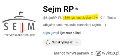 MandarynWspanialy - > Z liczbą subskrybentów jest natomiast gorzej. Sejm na ich ok. 3...