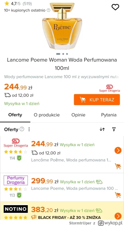 StormtrUper - Te jakieś super drogerie to legit perfumy mają? Czemu różnica 100 zł na...