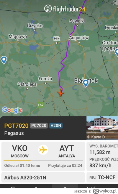 jaszczu - #flightradar24 #polska  
Co one tak krzywo latają?