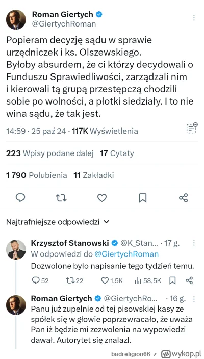 badreligion66 - #polityka #kanalzero On sobie myślał, że pisze do jakiegoś szalonego ...