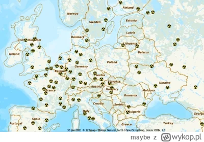 maybe - Elektrownie atomowe w Europie.
#ciekawostki #mapy