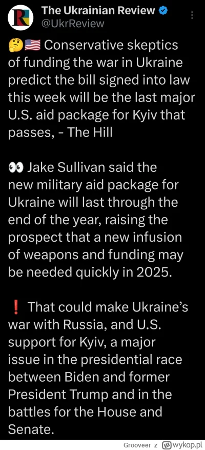 Grooveer - Ukraina w tym roku uratowana dzięki pomocy USA. A co będzie w przyszłym ro...