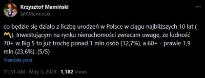 wredny_bombelek - W miastach big5 jest obecnie ponad milion osób 70+. Osób 60+ jest p...