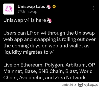 emjot86 - https://x.com/Uniswap/status/1885329579495080248?t=B7xhy3WpSTorHw-6t4pnig&s...