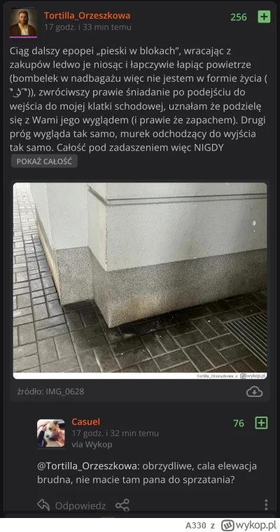 A330 - Psiarze to stan (he he) umysłu 
Normalni ludzie: psy nam zaszczaly elewację bu...